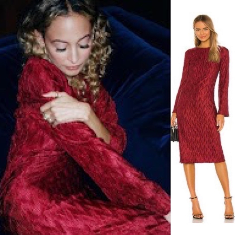NWT Revolve x House of Harlow 1960 Nona 70s Style Midi Dress Cherry Red
